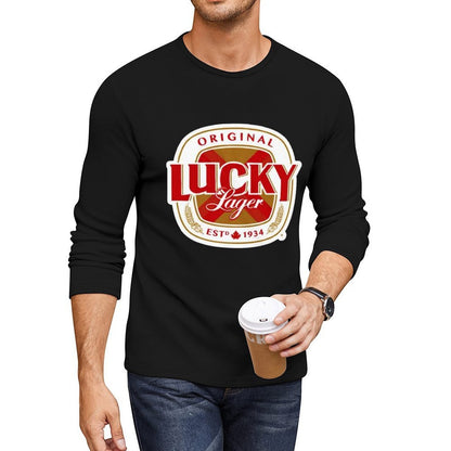 Lucky Lager San Francisco beer Logo Long T-Shirt plain t-shirt funny t shirts Tee shirt mens graphic t-shirts anime