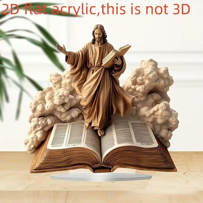 Jesus Birth Decor Glossy Acrylic Xmas Centerpiece Nativity Table Accessory Lightweight 2d Flat Christian Decoration For Party