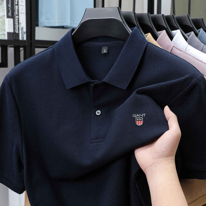 High-end 100% Cotton Short Sleeve Polo Shirt Men's Summer Luxury Brand Breathable Paul T-shirt Exquisite Embroidery Casual Top