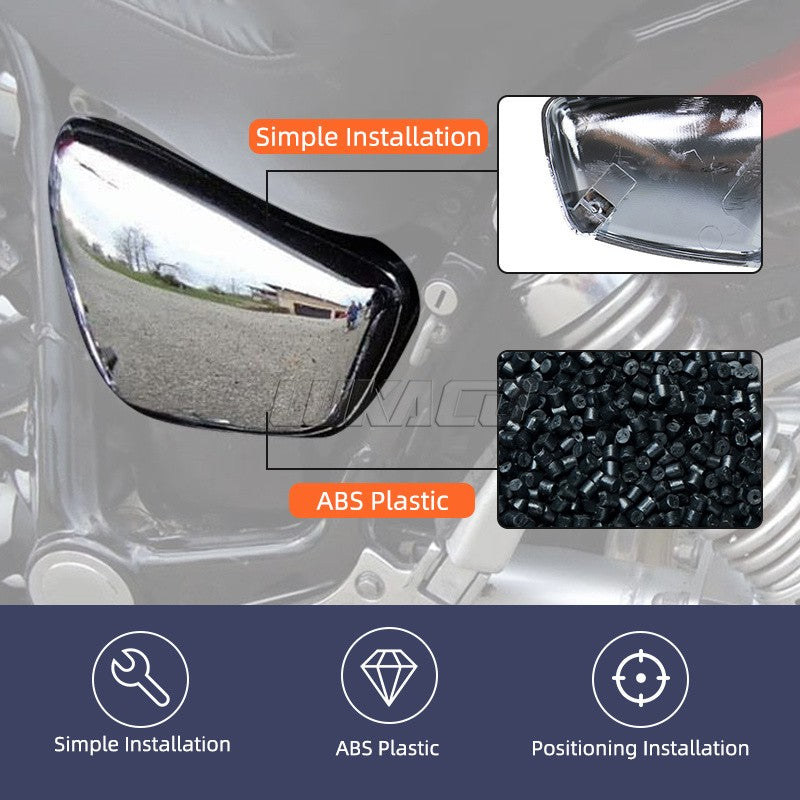 Motorcycle Battery Side Fairing Cover Guard Protection Chrome Accessories For Yamaha XV700 XV 750 1000 1100 Virago 1984-up
