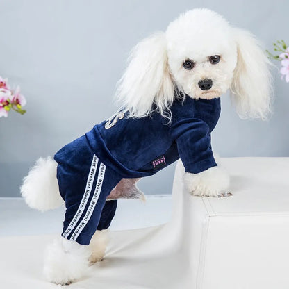 Roupa de cachorro para cães pequenos, gatos, roupas de inverno quentes para animais de estimação, macacão de veludo macio, moletom com capuz para filhotes, macacão para Chihuahua