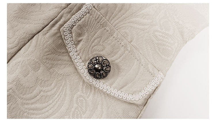 Medieval Jacket Costume Boys Prince Jacquard Stand Collar Larp Vicking Victorian Renaissance Stage Performace Jacket Coat