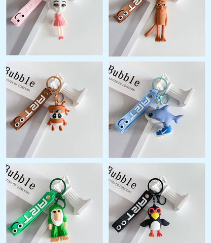 Italian Brainrot Keychain Accessories, Tungtungsahur Whimsical Abstract Mirage Creature Designs Bag Charm