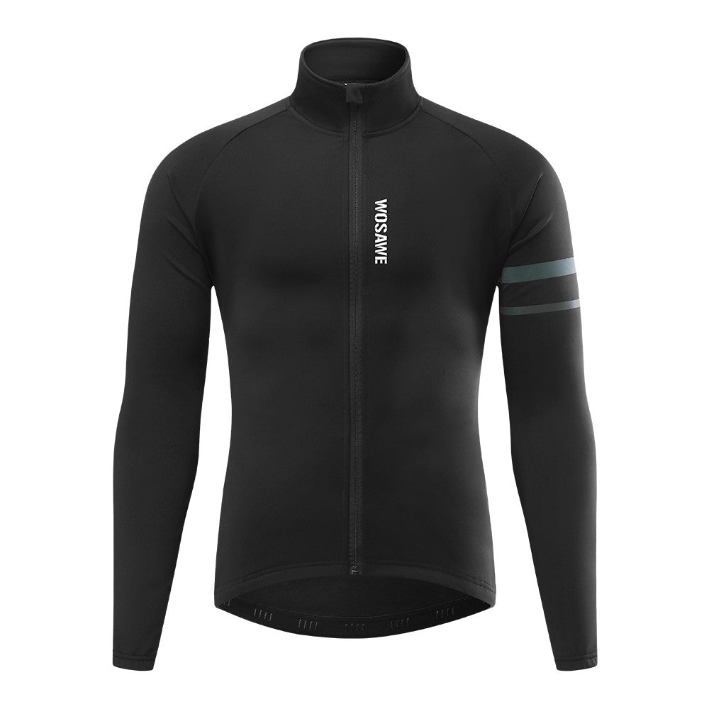 WOSAWE Winter Cycling Jacket Mens Fleece Warm Long Sleeve Bike Jacket Thermal Fabric MTB Bicycle Jersey Long Jersey
