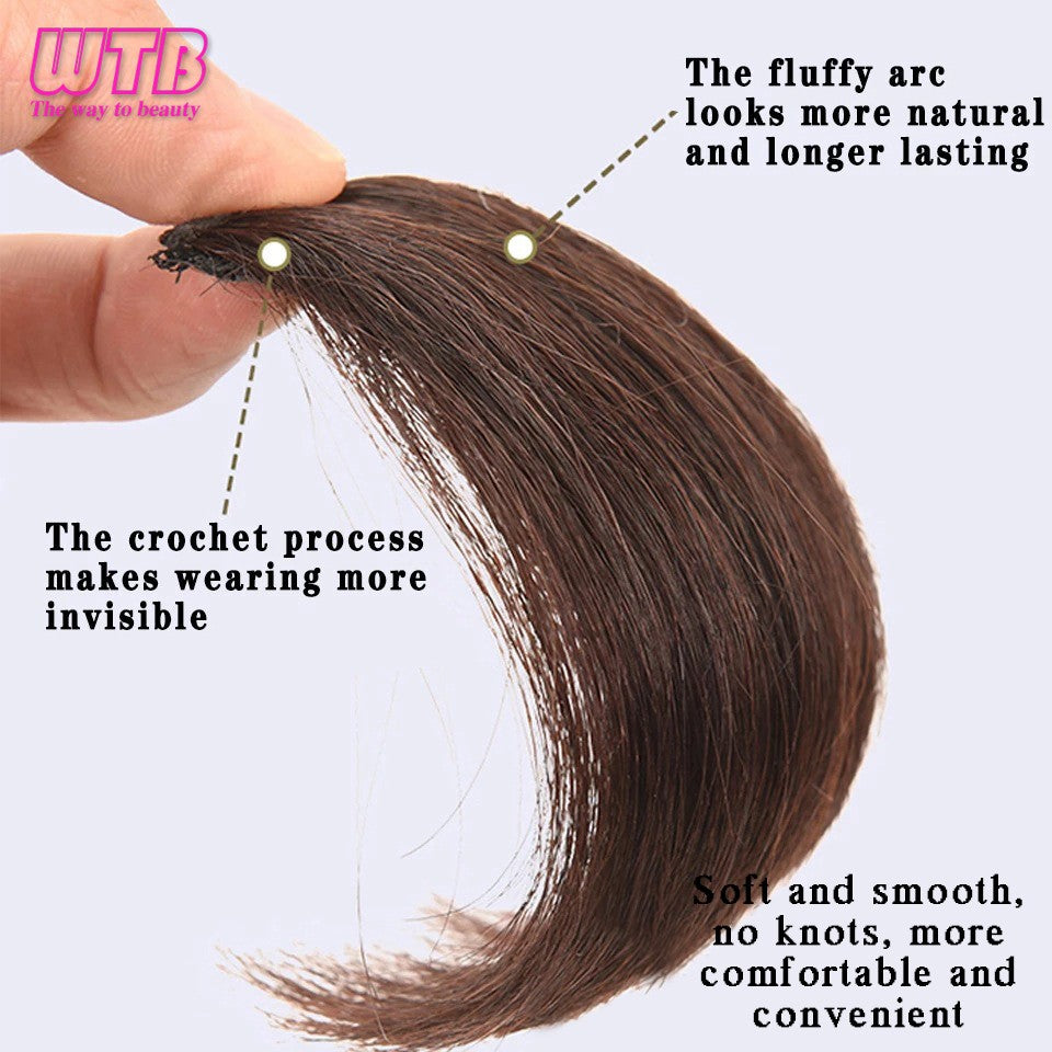 Almofadas de cabelo sintéticas invisíveis sem costura, clipe de uma peça com 2 clipes, aumentam o volume do cabelo, extensões de cabelo, aplique de cobertura superior lateral