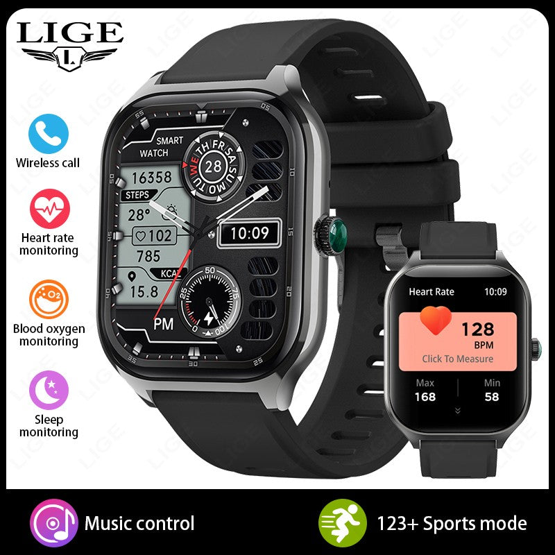 LIGE Novo Relógio Inteligente Rastreador GPS Masculino Feminino Esportes Fitness Monitor de Frequência Cardíaca Pulseira Masculina Chamada Bluetooth Smartwatch Feminino Masculino
