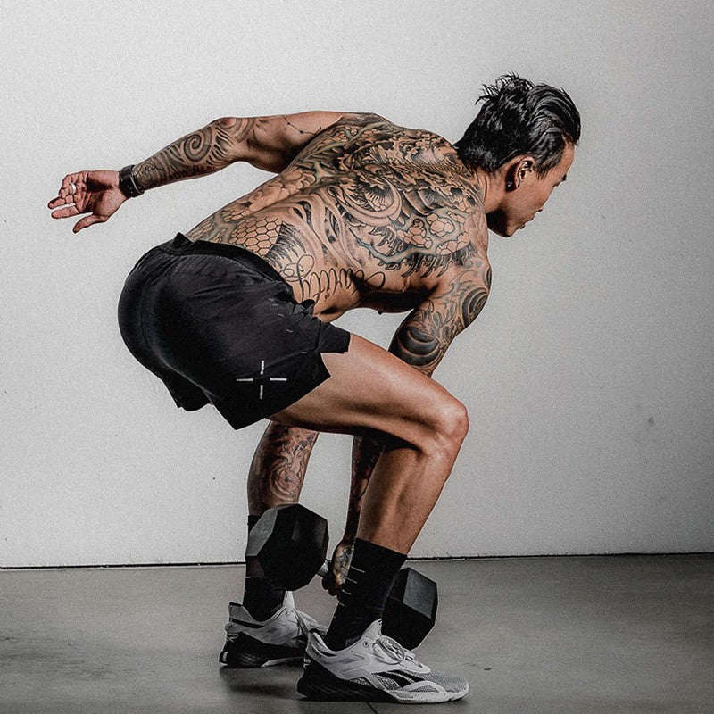 Summer Gym Fitness Sports Compression Shorts Mens Streatwear Quick Dry Jogger Quarter Short Pants Basketball Casual Trend Shorts