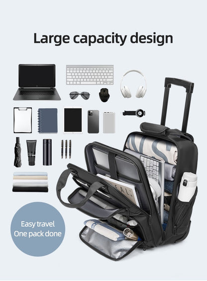 Mochilas de viagem com rodinhas para homens, mochilas executivas, mochila à prova d'água com rodinhas, bagagem de bordo, bolsas de rodinhas para embarque