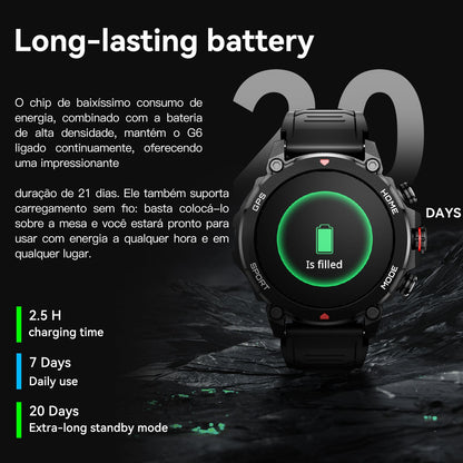 G6/ Trek 1 Smart Watch AMOLED Esportes ao Ar Livre GPS Bússola Frequência Cardíaca À Prova D'Água Chamada Bluetooth 5ATM One Plus Smartwatches Para Homem