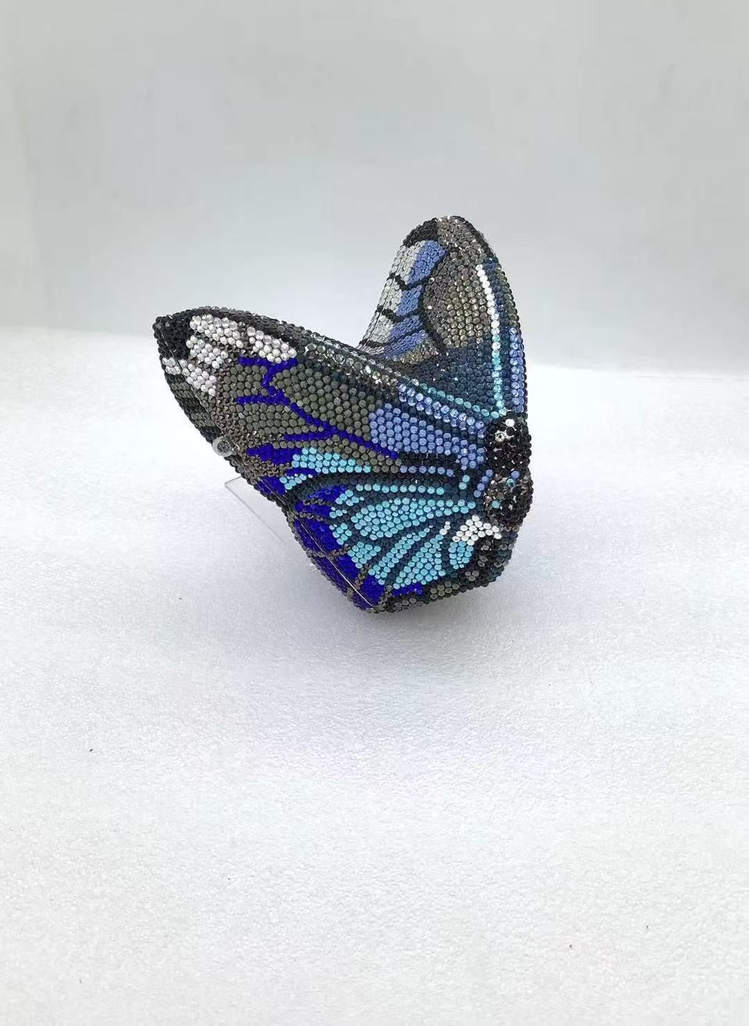 Women Butterfly Gems Evening Minaudiere Clutch Bags Women Crystals Purses and Handbags Bridal Wedding Purse Luxury Clutch Bag