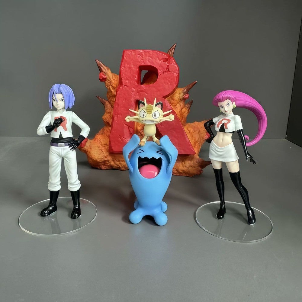 Anime Pokémon Figura Equipe Rocket Bonecos de Ação PVC Coleção Modelos de Brinquedo para Crianças Presentes 3-11cm