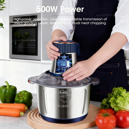 Moedor de Carne Elétrico Processador de Alimentos Aço Inoxidável 304 Multiuso Picador de Legumes Liquidificador de Papinha de Bebê Utensílio de Cozinha
