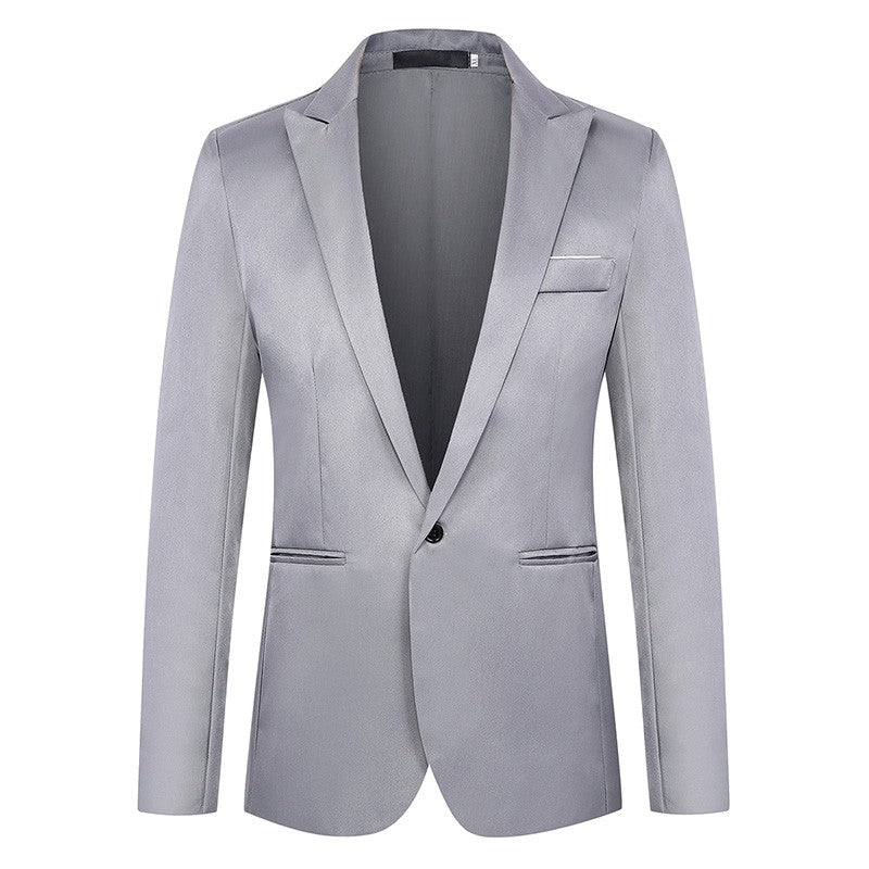 Summer Men's Casual Suit Fashion Business Office Trendy Non-ironing Anti-wrinkle Suit Jacket Solid Color Slim Fit Men's Suit