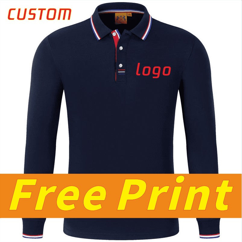 Men's and women's breathable cotton long sleeved polo shirts, T-shirts, printed logos, embroidered work clothes, customized