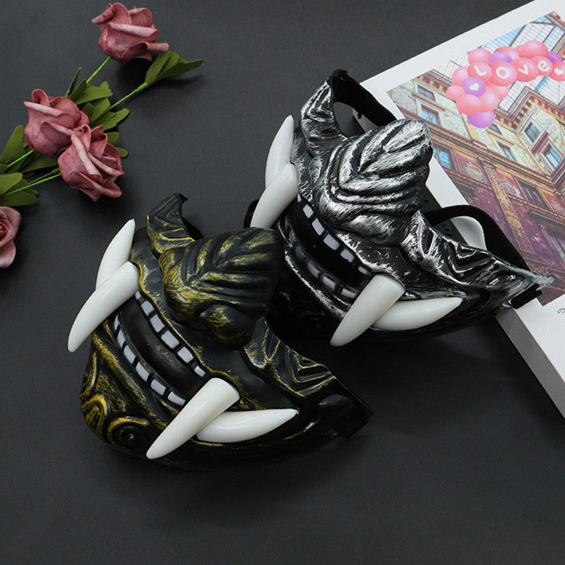 Japanese Samurai Oni Demon Mask Halloween Demon Samurai Cosplay Horror Prajna Killer Masks Party Costume Props