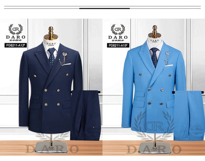 DAROuomo 2025  Men Suit Slim Fit Formal Business Work Wear Suits 2Pcs Set (Jacket+Pants)DR8211