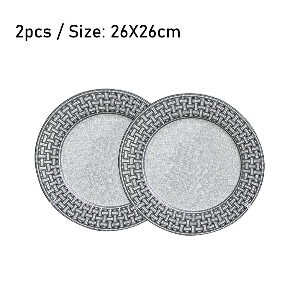 Conjunto de Mesa Elegante em Porcelana Fina Europeia Louça Ocidental Prato de Bife Prato Raso Prato de Dim Sum Faca Garfo Doméstico Prato de Bife