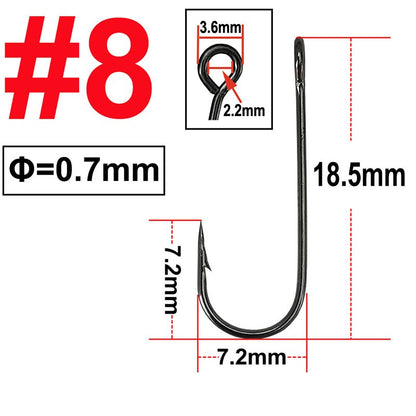 25 pçs Anzol Grande Olhal Haste Longa Barbela Curva Redonda Anel de Olho Grande Isca de Pesca Colher Spinner