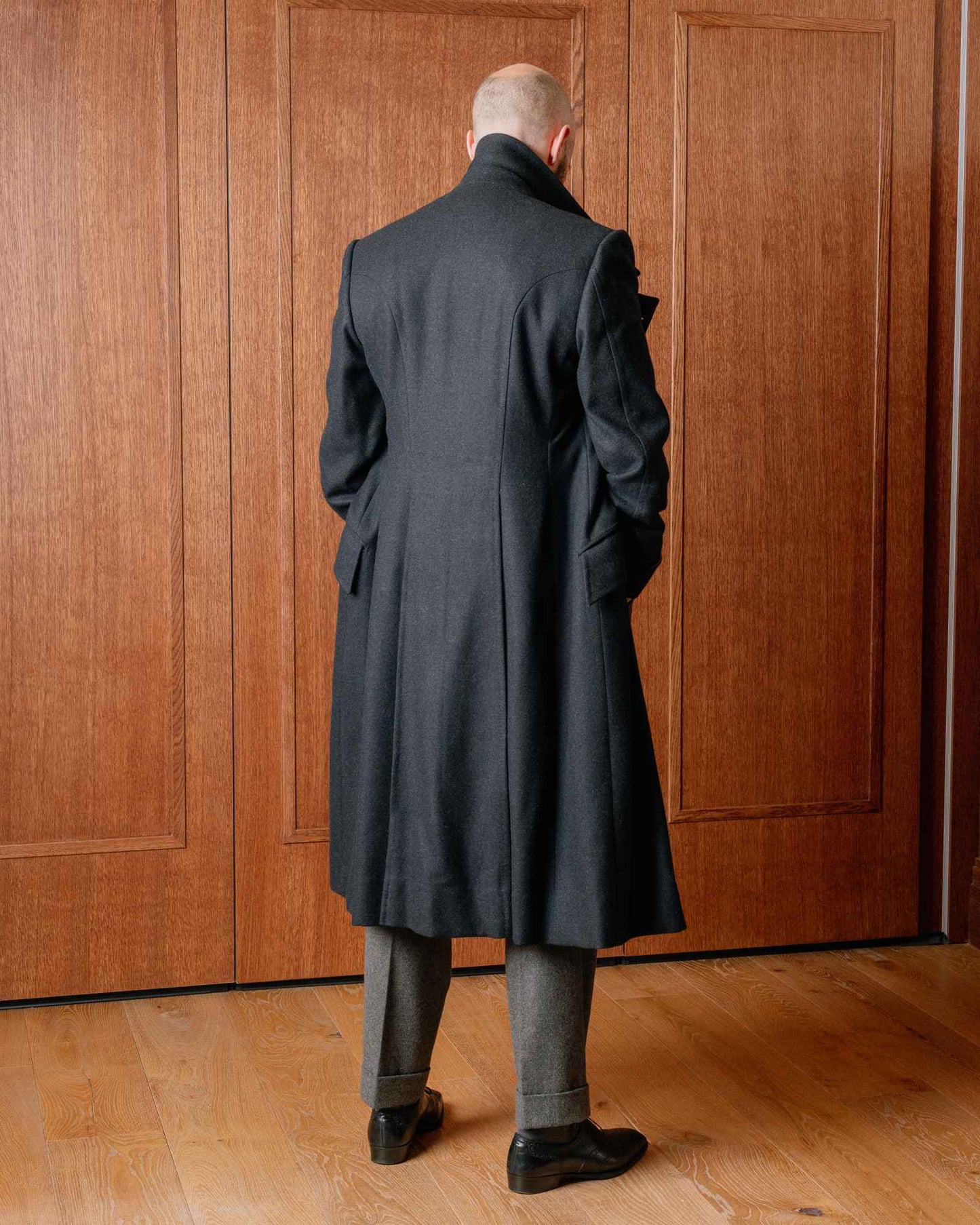 Woolen Blend Coat Men Over Jacket Overcoat Fashion Double Breasted Long Plus Size Warm Formal Business Tailored Costume Wear