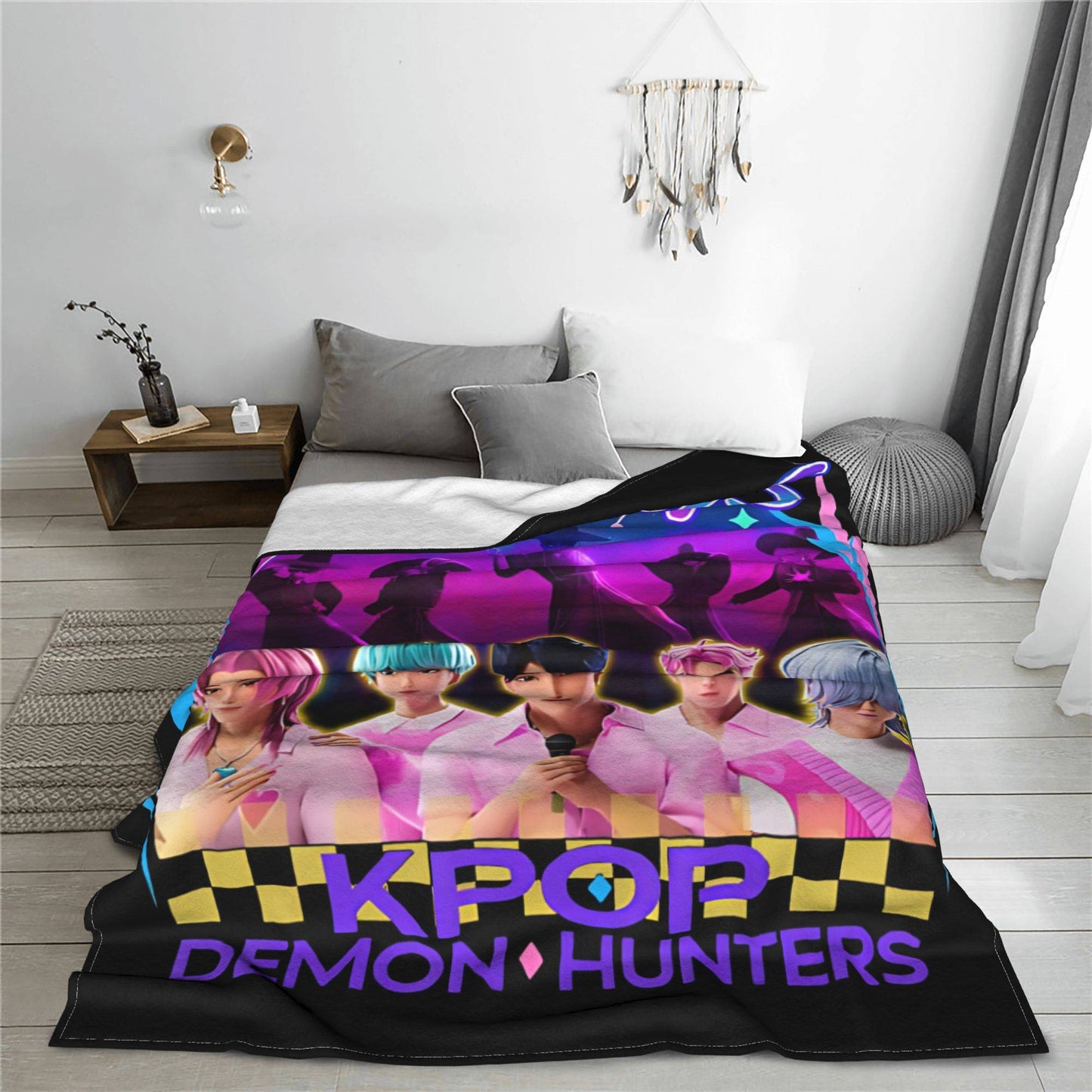 Saja Boys  Kpop Demon Hunters Blanket Fleece Summer   Multifunction Warm Throw Blanket for Bed Couch Bedspreads