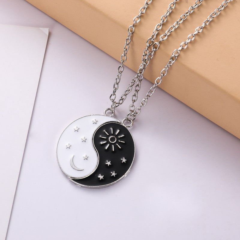 Eu Te Amo Melhores Amigos Colar de Casal Jóias Quebra-Cabeça BFF Chave Fechadura Tai Chi Coração Pingentes Colares para Mulheres Homens Presente Collier