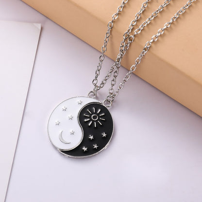 Eu Te Amo Melhores Amigos Colar de Casal Jóias Quebra-Cabeça BFF Chave Fechadura Tai Chi Coração Pingentes Colares para Mulheres Homens Presente Collier