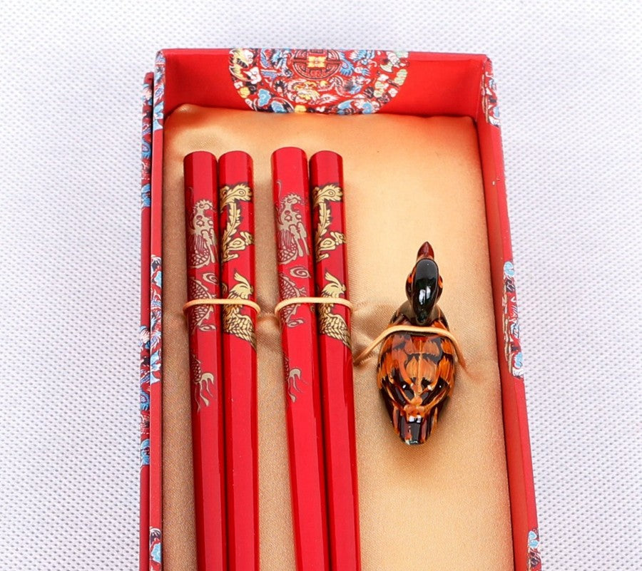 Hashis de madeira 2 pares com descanso características chinesas China Affairs apresenta melhor presente pauzinhos lembrança
