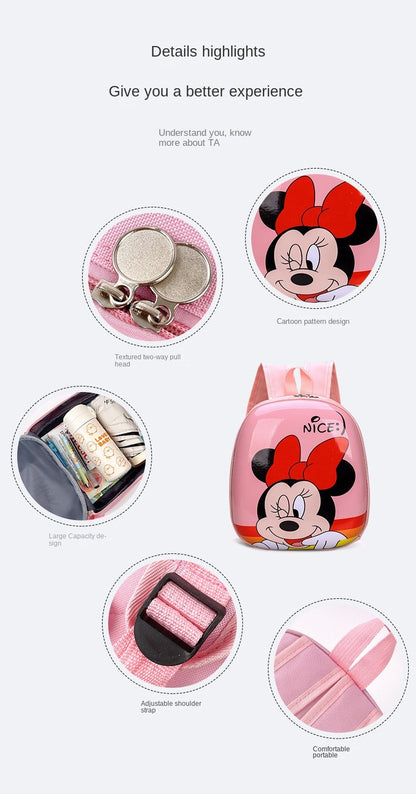 Mochila Minnie Fofa Menina Desenho Animado Disney Homem-Aranha Crianças Mochila Mickey Bolsa Escolar Infantil Elsa Bolsa de Ombro