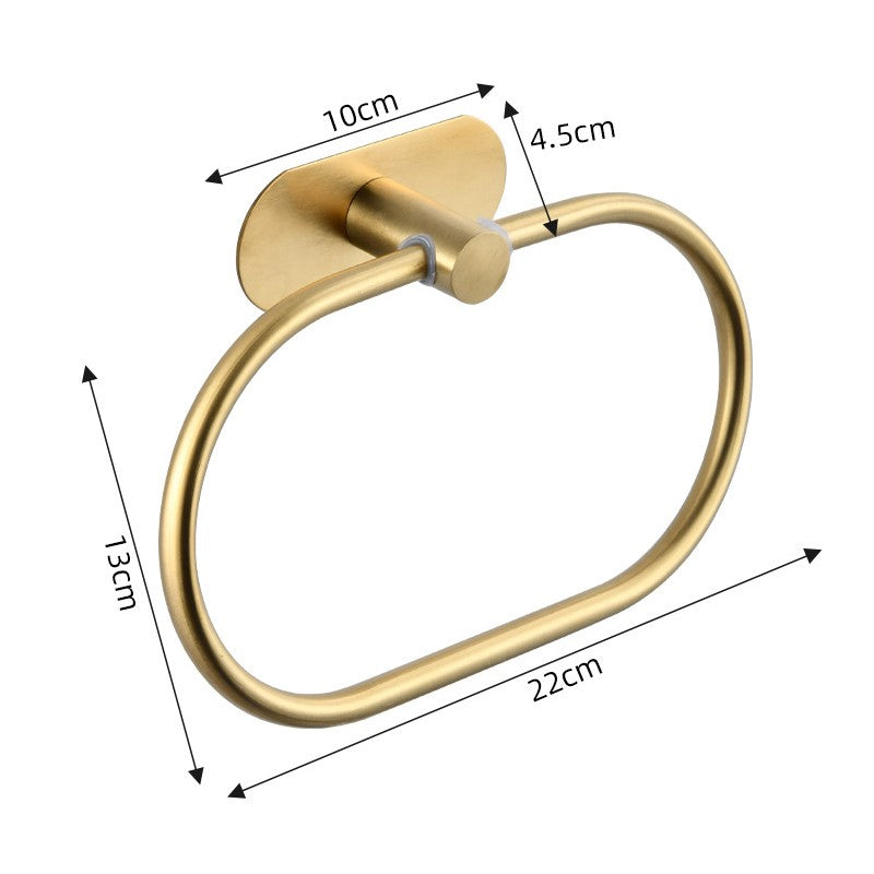 Self-adhesive Bathroom Towel Ring Hook Hardware Accessories Storage Holder Stainless Steel Hand Towel Holder Modern Round Towel