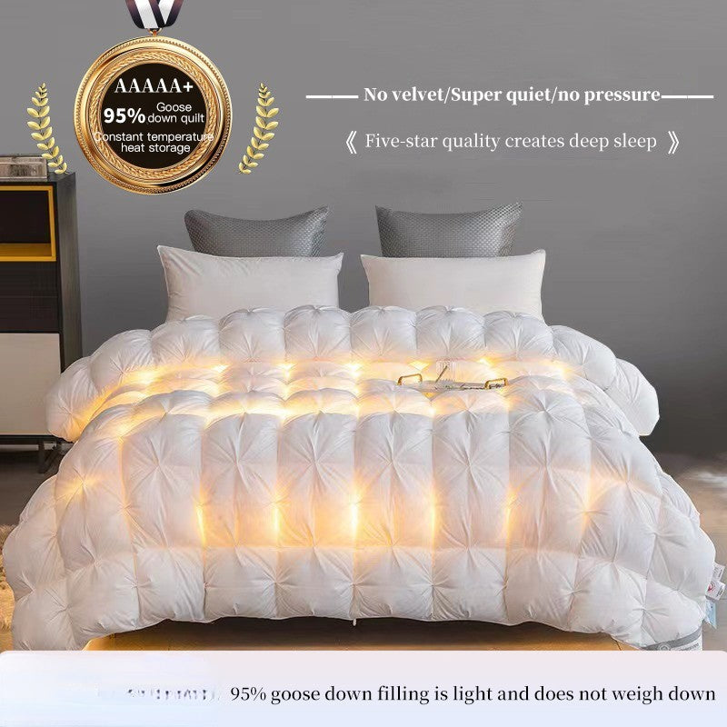 100% white goose down comforter, high-quality five-star hotel twisted flower comforter, pure cotton winter thick comforter