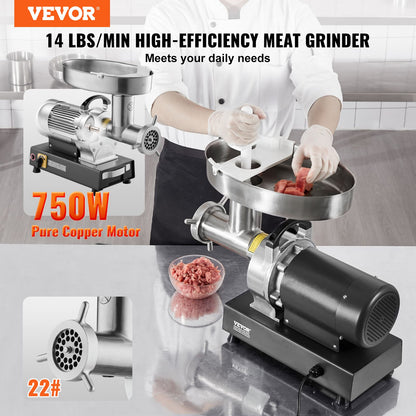 Succebuy Moedor de Carne Elétrico Placa de Moagem de Aço Inoxidável Comercial para Cozinha Restaurante Açougue