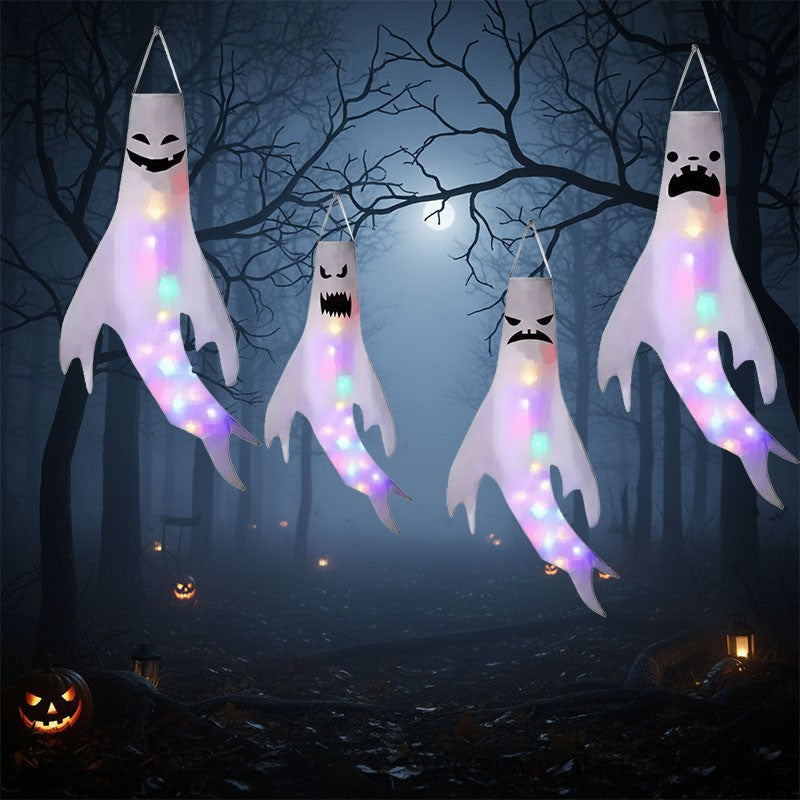 Halloween Decoration, Ghost Wind Tunnel Ghost Pendant, Halloween Party Venue DIY Decorations, Home Scary Ghost Festival Hanging