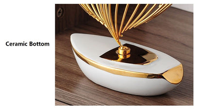 Abstract Ceramic Metal Sculpture Modern Home Decoration Living Room Desktop Office Decoration Accessories Crafts Gift W5315