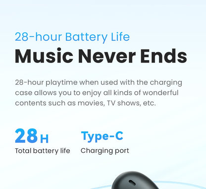 HAYLOU Mori Pro Bluetooth 5.4 Earphones Wireless  43dB Adaptive Noise Cancellation Earbuds 6 Mic Headphones 28H Battery Life
