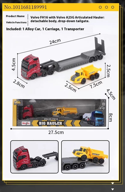Maisto 1:64 Scania 770S Volvo FH16 Transporte Pesado Liga Modelo Veículo de Engenharia Coleção Presente para Meninos Colecionadores Brinquedo