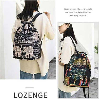 Mochila de Viagem Esportiva com Separação Seco-Úmido Dobrável de Grande Capacidade com Cordão, Saco de Ginástica Exótico com Cordão Mochila