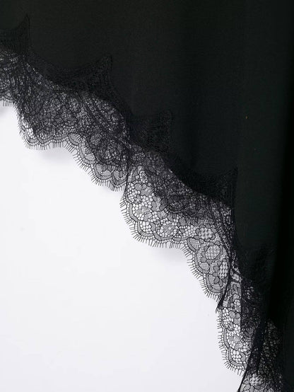 HH Women 2025 New Fashion Simple Asymmetrical Lace Skirt Female Elegant Sexy Silk Satin Texture Mid-Waist Casual Versatile Skirt