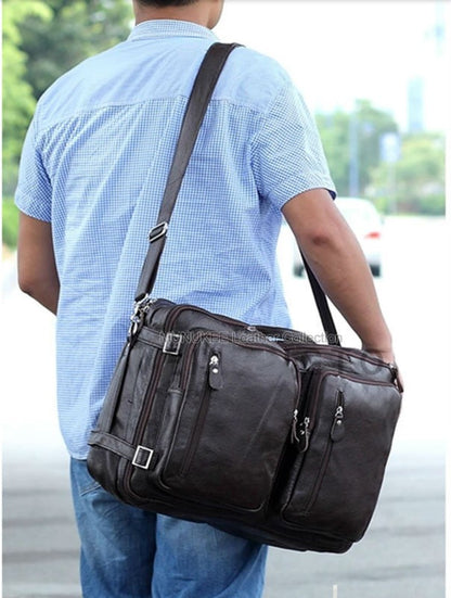 Bolsa de Viagem Masculina de Couro Genuíno Legítimo de Grão Integral Multifuncional, Bolsa de Viagem de Couro, Bolsa de Viagem Grande, Bolsa de Fim de Semana