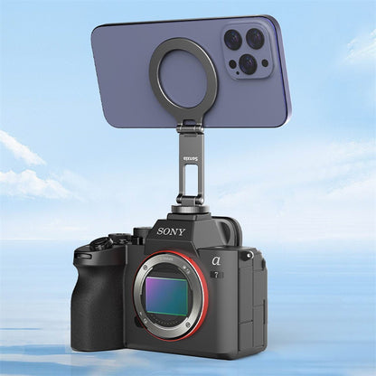 2025 Magnetic Cold Shoe Phone Holder Adapter with 1/4" Screw Magsafe Phone Tripod Mount for iPhone 16-12 DSLR Camera Monitor
