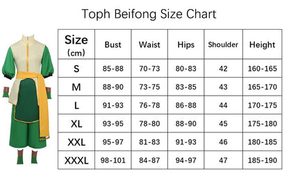 Toph Beifong Cosplay Costume Avatar of Last Airbender Live-action Gray Uniform Vest Tops Pants Outfits Halloween Carnival Suits