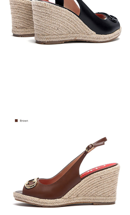 CHCH Women's Sandals Summer New Wedge Fish Mouth High Heel Open Toe Platform Summer Formal Shoes 8.5cm