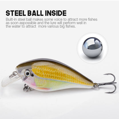 Iscas Artificiais Flutuantes VTAVTA 5cm/7cm Crankbaits para Pesca de Lucio e Robalo, Iscas Artificiais para Pesca, Material de Pesca