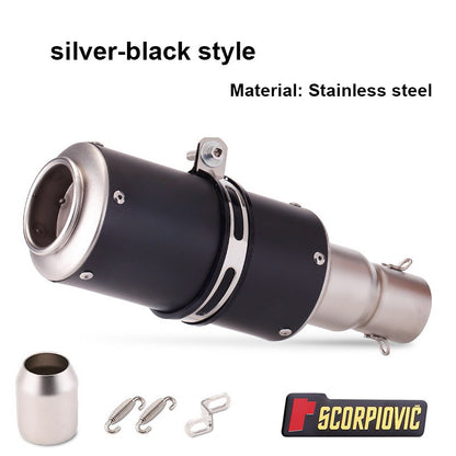 Universal 51mm Motorcycle Modified Exhaust Pipe, Grenade Shaped Stainless Steel Motorcycle Exhaust Pipe Motorbike Accessorie