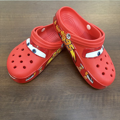 Chinelo Disney Relâmpago McQueen Pixar, Desenho Animado, Impermeável, Sólido, Chinelos de Buraco, Sandálias de Exterior, Sapatos EVA Respiráveis, Presente