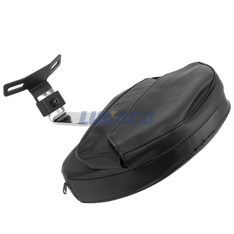 Motorcycle Adjustable Driver Rider Backrest Plug In Sissy Bar Seat Cushion Moto Pad For Harley Fatboy Heritage Softail 2007-2017