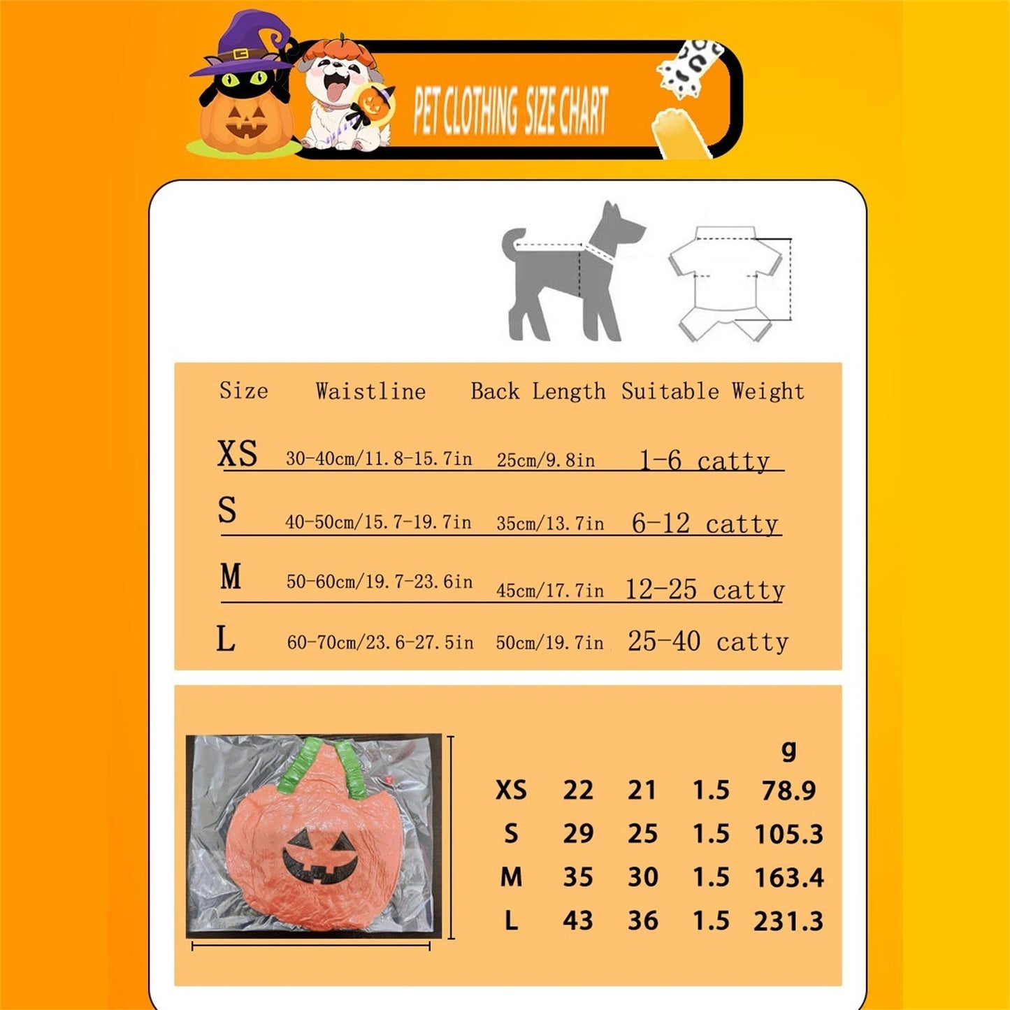Fantasia de Abóbora Engraçada para Cães no Halloween, Lanterna, Traje de Transformação, Duas Pernas, Animal de Estimação, Chapéu Fofo de Abóbora, Jaqueta para Cães e Gatos