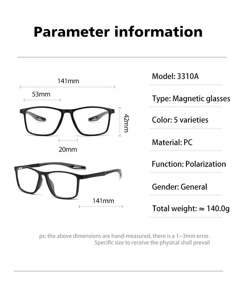 VICKY New Magnetic Clip-On Polarized Sunglasses Men Driving Night Vision Anti Blue Light Reading Glasses Women Prescription 3310