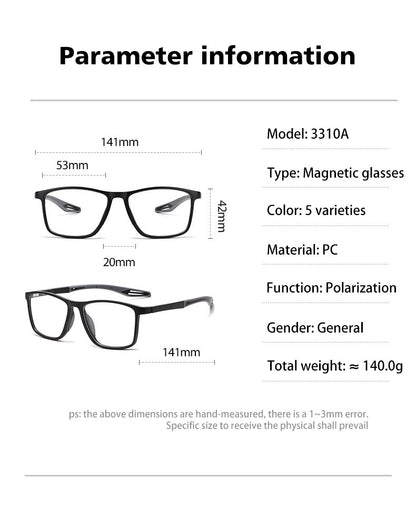 VICKY New Magnetic Clip-On Polarized Sunglasses Men Driving Night Vision Anti Blue Light Reading Glasses Women Prescription 3310