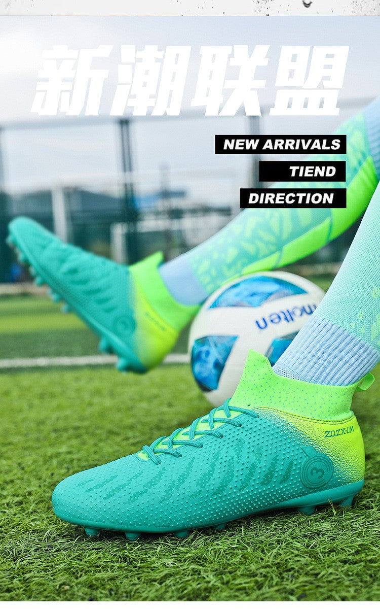 New High Top Football Shoes Cleats Soccer Shoes Boys And Girls Broken TF Nails For Adult Competitions Long Nails Training Boots