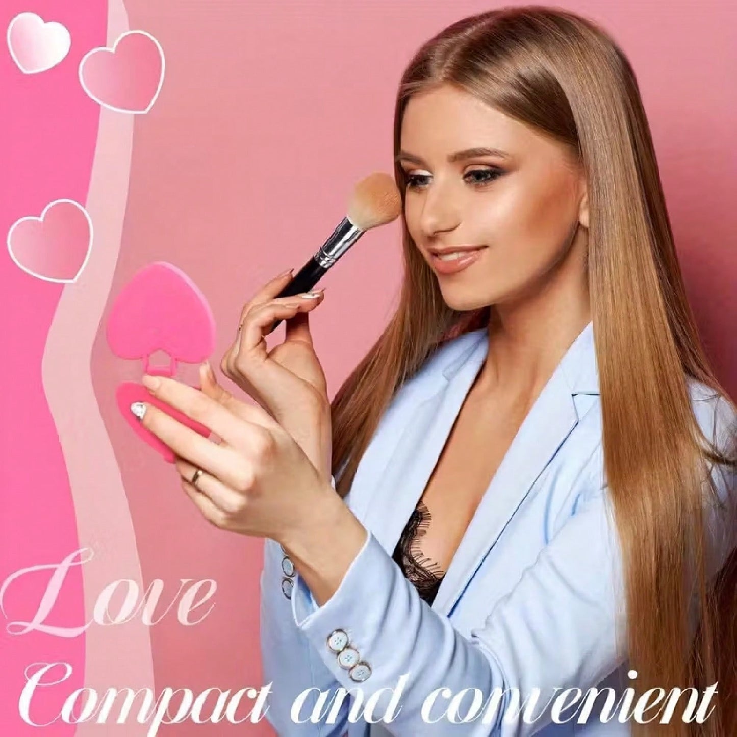 Valentine Mirror Bulk Gifts Heart Shaped Mini Pocket Small Folding Makeup Portable Travel Heart Purse Hand Mirror for Gifts